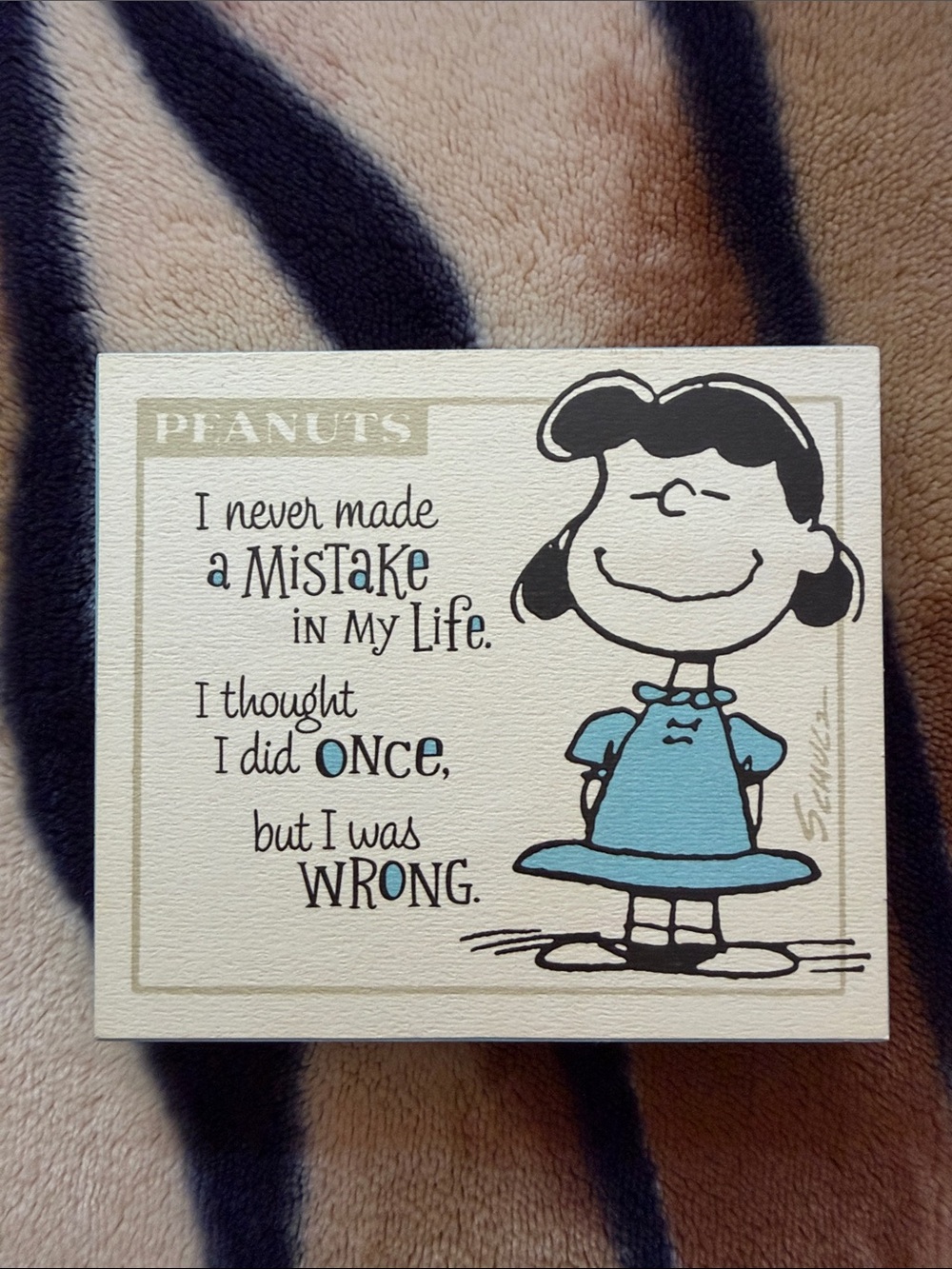 Peanuts Lucy Wall Plaque - Cream, Black & Blue